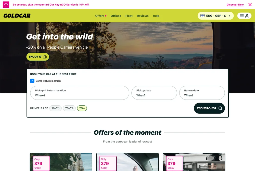 Booking widget — empty state