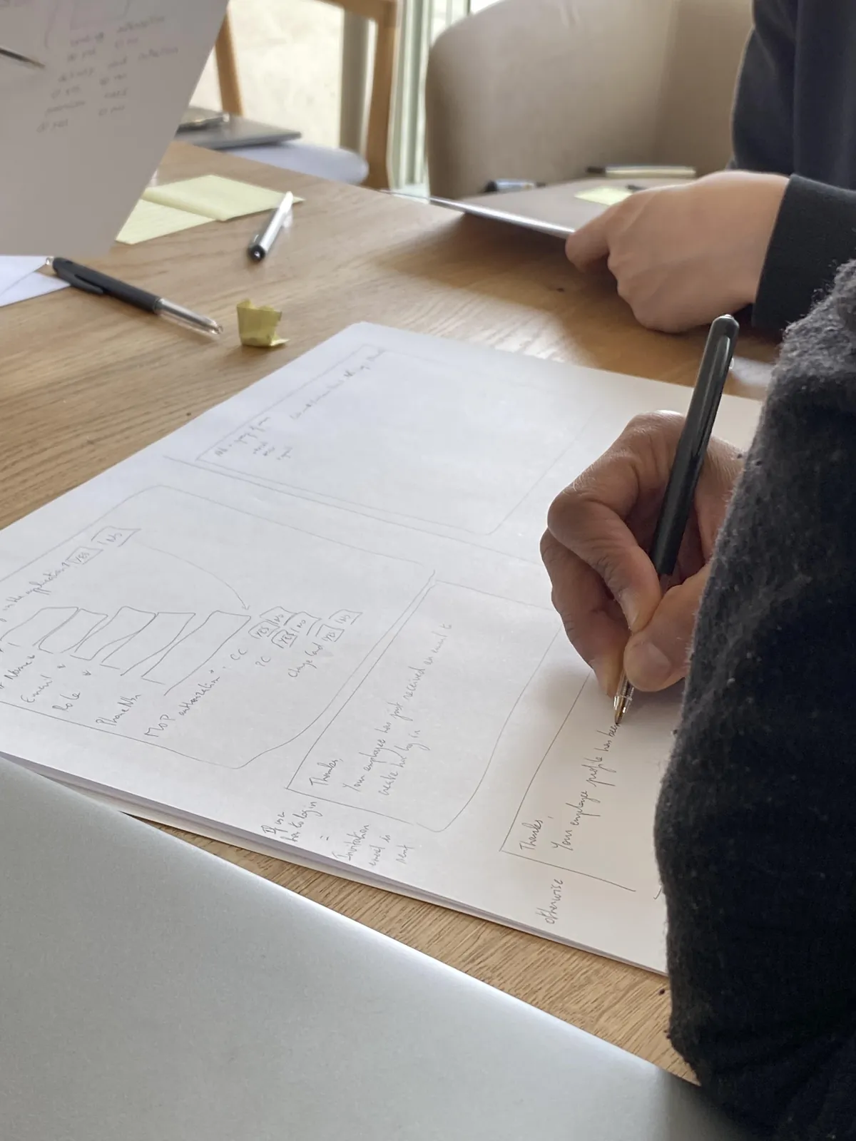 Sketching the confirmation screens of the profile-creation flow